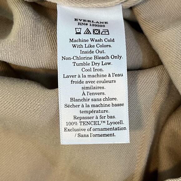 Everlane Tencel V Neck Sleeveless Tiered Midi Tank Dress L Neutral Sustainable - Picture 6 of 7